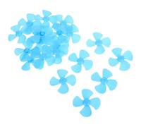 Beaupretty 20pcs 60mm Blue Plastic Mini Fan Blades with 1.5mm Hole Diameter, 4-blade Propellers for Model Airplanes, DIY Crafts, and Mini Motor Accessories