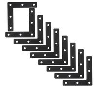 Beaupretty 20pcs Black L-shaped Cold Rolled Steel Right Angle Shelf Support Brackets Flat Metal Furniture Fixing Plates for Wood Mending and Shelf Repair