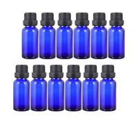Beaupretty 20pcs Blue Empty Essential Oil Bottles Caps Drip Orifice Top Glass Sample Bottles for Perfume Cosmetics Travel
