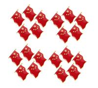Beaupretty 20pcs Chinese Flag Lapel Pins Patriotic Five-pointed Star Brooches Alloy Decorative Badge Pins for National Day Celebrations Theme Events and Gifts