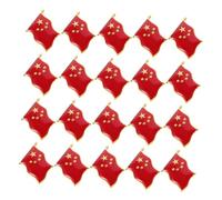 Beaupretty 20pcs Chinese National Flag Badge Pins Alloy Red Lapel Brooch with Star Design Patriotic Symbolism Lightweight for National Day Events and gift for for for for for for Giving