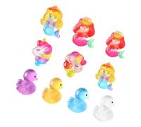 Beaupretty 20pcs Colorful Duckling and Mermaid Figures Small Duck Ornaments for Fairy Garden Decor Party Duck Favors Bulk Tiny for Aquarium Landscape Decor Diy Crafts Decoration