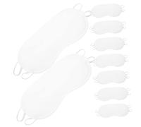 Beaupretty 20pcs Disposable White Eye Covers Portable Lightproof Sleep Mask Soft Polyester Silk Like Material Elastic Band for Comfortable Fit for Travel Hotels Office and Naps DIY Blindfolds