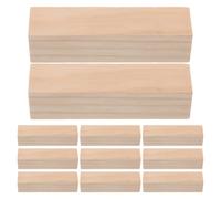 Beaupretty 20pcs DIY Wood Blocks for Crafting 10x2.5x2.5cm Pinewood Carving Blocks Beginner Woodcraft Set Square Wood Pieces for Whittling and Woodburning Projects