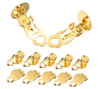 Beaupretty 20pcs Earring Converter Flat Round 10mm Golden Clip On Earring Components for Non Pierced Ears Comfortable and Easy to Carry DIY Jewellery Tools