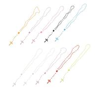 Beaupretty 20pcs Glow in Dark Cross Necklaces Mixed Colors Faith Pendant Chokers Clavicle Chains Fashion Jewelry for Cosplay Party Festival Daily Wear