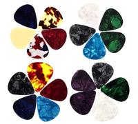 Beaupretty 20pcs Guitar Picks Variety Pack Xylonite Nylon Finger Picks for Electric Guitar Ukulele Mixed Thickness Lightweight Accessories for Strumming and Lead Playing Random Color