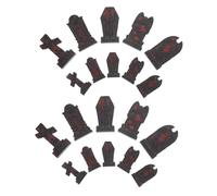Beaupretty 20pcs Halloween Tombstone Decor Small Mixed Graveyard Props for Party Decoration with Creepy Blood Stain Effect