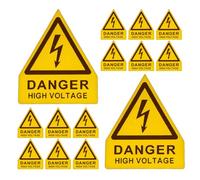 Beaupretty 20pcs High Voltage Safety Warning Stickers Hazard Sign Triangle Shaped Pvc Weather Resistant Easy Installation for Commercial Settings and Workplace