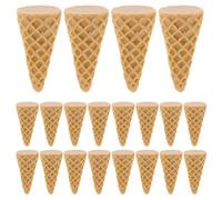 Beaupretty 20pcs Ice Cream Cone Resin Hair Clip DIY Charms with Wool Felt Pom Base Natural Color Craft Accessories for Hairpin and Phone Case Decoration