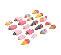 Beaupretty 20Pcs Ice Cream Shaped Decorations Creative DIY Adornments with Multiple Patterns for Home Office Cafe Decoration and Gift Giving