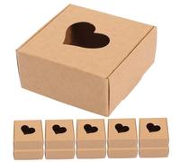 Beaupretty 20pcs Kraft Paper Boxes with Heart Hollow Window Vintage Kraft Paper Packaging for Homemade Soap Candy Crafts Recyclable Easy to Assemble