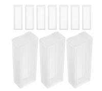 Beaupretty 20pcs Laboratory Microscope Slide Storage Box Plastic 10-place Slide Holder Reusable Glass Organizer for Medical Research and Classroom Use