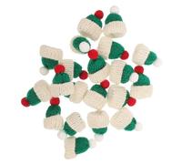 Beaupretty 20Pcs Mini Knit Hats DIY Crafts Knitted Doll Accessories for Christmas Decoration Cute Handmade Tiny Hats with Pom Pom for Art Supplies and Party Ornaments