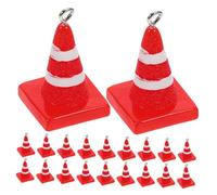 Beaupretty 20pcs Mini Traffic Cones Roadblock Pendant Resin Charm Set Cute 3d Traffic Cone Design Resistant to Fading Mix and Match Fun Photo Props