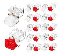 Beaupretty 20pcs Rose Flower Hair Clips for Women and Girls Cute Small Barrettes for Hair Styling for Daily Use Makeup and Grooming Strong Flexibility Non-damaging Design