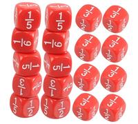 Beaupretty 20pcs Rounded Corner Fraction Dice Multi-sided Acrylic Math Calculation Dice for Classroom Teaching Home Education Interactive Board Games Enhancing Math Skills