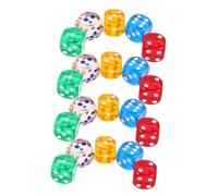 Beaupretty 20pcs Rounded Edge Acrylic Dice Set Colorful Translucent Dice for Board Games Classroom Math Teaching Tools Halloween Party Decorations Multifunctional Bulk Pack