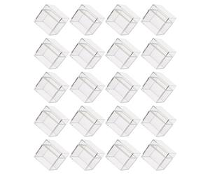 Beaupretty 20pcs Small Storage Containers Box with Lid, Plastic Square Cube Candy Boxes for Stable Stacking and Space Optimization, for Gift Arrangement and Backpacks