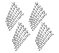 Beaupretty 20pcs Stainless Steel Half Thread Hex Head Self Tapping Screws Pointed Tip for Furniture Assembly and Thick Wood Boards, Weather Resistant and Easy Penetration Wood Screws