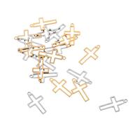 Beaupretty 20Pcs Stainless Steel Mini Hollow Cross Pendants for Jewelry Making Religious Charms for Bracelets Necklaces Keychains Faith-based DIY Accessories with Lasting Shine and Strong