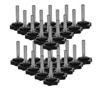 Beaupretty 20pcs Threaded Hand Knobs with Black Plastic Star Handle for Secure Clamping Quick Tightening Screws for Machinery Woodworking Accessories Replacement