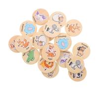 Beaupretty 20pcs Wooden Memory Game Cards for Montessori Early Learning Educational Animal Forest Matching Cards Natural Material for Cognitive Development and Family Play