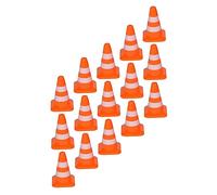 Beaupretty 21pcs Road Cone with Obvious Traffic Signs for Early Transportation Education Realistic Orange Traffic Roadblock Props for Kindergarten Teaching