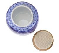 Beaupretty 230ml Tea Can Tea Pot Storage Tank Ceramic with Wood Cover Good Sealing Protect Internal Food Stylish Chinese Style Design for Home Dinner and Business