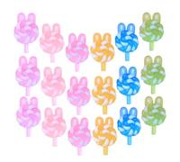 Beaupretty 24pcs DIY Lollipop Charms Glowing Rabbit Ear Pendants Multi Color Resin Plastic Lightweight for Earrings Keychains Bracelets Craft Accessories