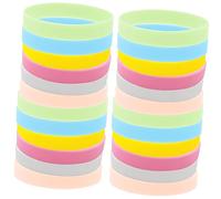 Beaupretty 24Pcs Glow Dark Silicone Wristbands Lightweight Luminous Rubber Bracelets for Adults Soft Smooth Surface Flexible Fit for Parties Festivals and Concerts