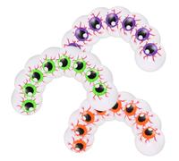 Beaupretty 24pcs Glow the Dark Bouncy Eyeballs Colorful Halloween Decorations for Cosplay Parties Scary Eye Props Plastic Hollow Design for Interactive Fun