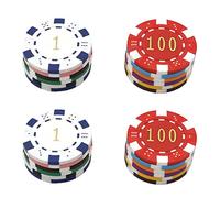 Beaupretty 24Pcs Mahjong Chips Learning Coins for Reward Props for Counting and Sorting Game Tokens for Poker Night and Parties