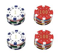 Beaupretty 24Pcs Mahjong Coins Game Tokens Rewarding Plaything for Educational Poker Chips with Values Smooth Edges for Counting and Behavior Incentives
