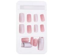 Beaupretty 24pcs Medium Square Silver Matte Glue On Nails for Women Press On Fake Nails Manicure Art Supplies Suitable for Teen