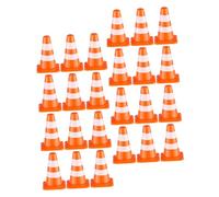 Beaupretty 24pcs Mini Traffic Cones Orange Miniature Road Signs and Barricades Educational for Interactive Traffic Rules Learning and Parking Lot Model
