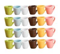 Beaupretty 24pcs Miniature Coffee Cups Resin Dollhouse Kitchen Accessories Realistic Simulation Water Mugs in Colors White Pink Blue Yellow Brown Green for Dollhouse Food Drink Decor