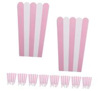 Beaupretty 24pcs Pink and Striped Popcorn Boxes Small Paper Snack Containers Parties and Events Attractive Wavy Edge Design and Portable Snack Bowls