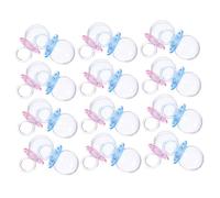 Beaupretty 24pcs Transparent Shower Favor Boxes for Candy and Keepsakes Mini Clear Pacifier Candy Containers in Blue and Pink Portable Decorative Treat Boxes for Birthday and Baptism Parties