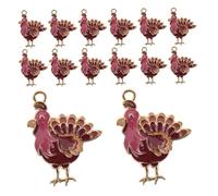 Beaupretty 24pcs Turkey Pendants for Thanksgiving DIY Jewelry Making Alloy Fall Charms for Necklaces Earrings Bracelets Whimsical Turkey Designs for Adults Holiday Crafts