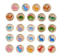 Beaupretty 24pcs Wooden Dinosaur Matching Game for Engaging Learning to Enhance Memory and Critical Thinking Skills Fun Educational Play for Group Activities