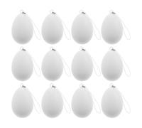 Beaupretty 25pcs Blank White Easter Egg Ornaments Phone Charm Lanyard and Fashion Enthusiasts, Cute Design Plastic Eggs with Gold String, DIY Painting , Resistant to Breaking, for Hanging