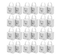 Beaupretty 25pcs Heart Wedding Candy Boxes Hollow Heart Box White Paper Cardboard Reusable Material Spacious Interior Elegant Stylish Packaging for Wedding Anniversary Party Valentine's Day