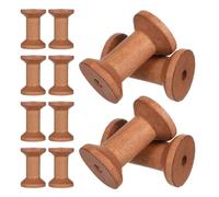 Beaupretty 25pcs Light Brown Wood Bobbins 50x35mm Solid Wooden Empty Thread Spools for Sewing Embroidery Crafts DIY Projects and Ribbon Winding in Arts and Decorative Use