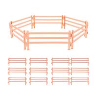 Beaupretty 25Pcs Miniature Farm Fences Model Set, Beige Mini Simulation Garden Fence Decor for Micro Landscape and Farm Scenes