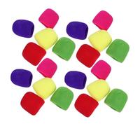 Beaupretty 25pcs Thickened Microphone Cover Mic Sponge Covers for Home Singing Microphone Windscreen Elastic Sleeve Wind Muff for Mic in Red Yellow Pink Green Purple