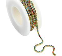 Beaupretty 2mm Copper Base Rhinestone Claw Chain for DIY Clothing Decor, Rhinestone Trim for Crafts, Bling Sewing Embellishment Accessory for Garment Decoration