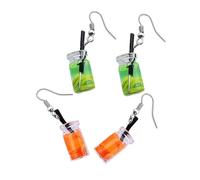 Beaupretty 2pairs Creative Fruit Earrings Dangle Hook Earring Funny Boho Statement Jewelry for Women Ladies Party Wear Unique Design Fruit Themed Drop for Everyday Use