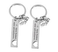Beaupretty 2pcs 2021 Keychain Locking Mini Retractable Belt Rings Lanyard Card Charm Holder Key Clips Keychains Plush Reels Bracelet Carabiner Badge Chains Couple Present Titanium Steel