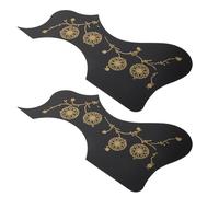 Beaupretty 2pcs Acoustic Guitar Pickguard Black Left-Handed Anti-Scratch Protective Plate Self-Adhesive Guitar Mudguard Replacement for Acoustic Instruments